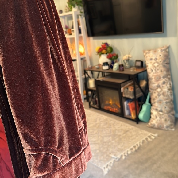 Zara pull on stretchy velvet trousers. Brown, rust color woman’s size large NEW - Picture 9 of 9
